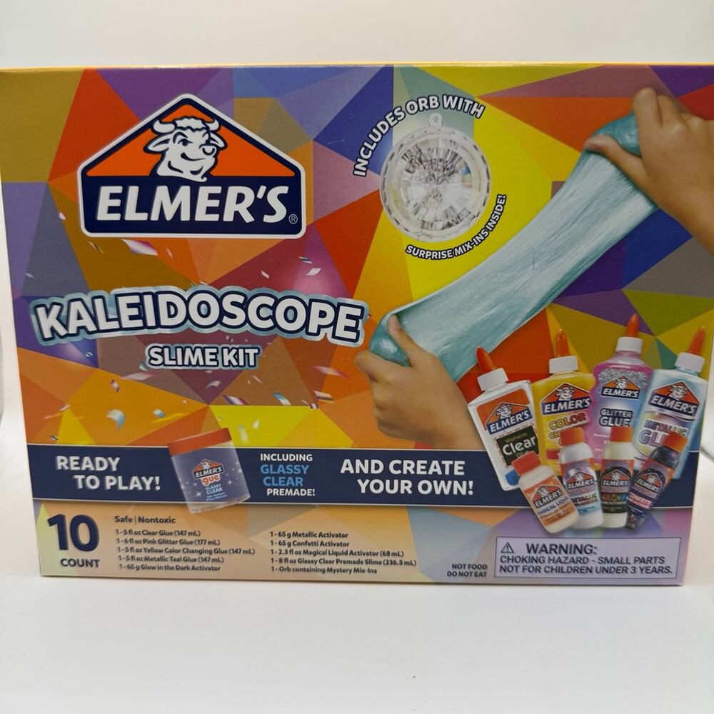 Elmer’s Kaleidoscope Slime Kit – 10 Piece Set – New in box